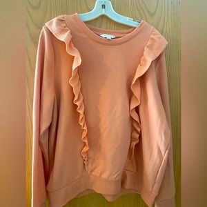 Women’s Lauren Conrad ruffle sweatshirt, never worn, size xxl